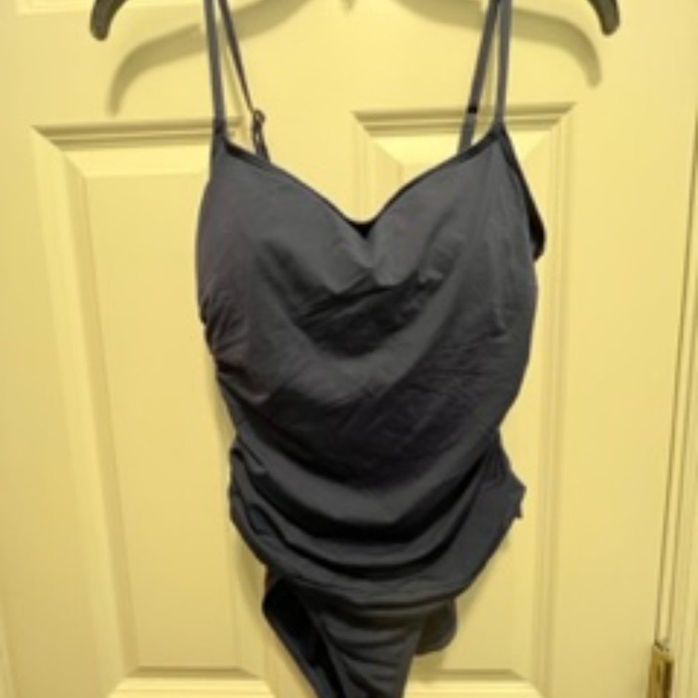 Anne Cole size 10 blue swimsuit